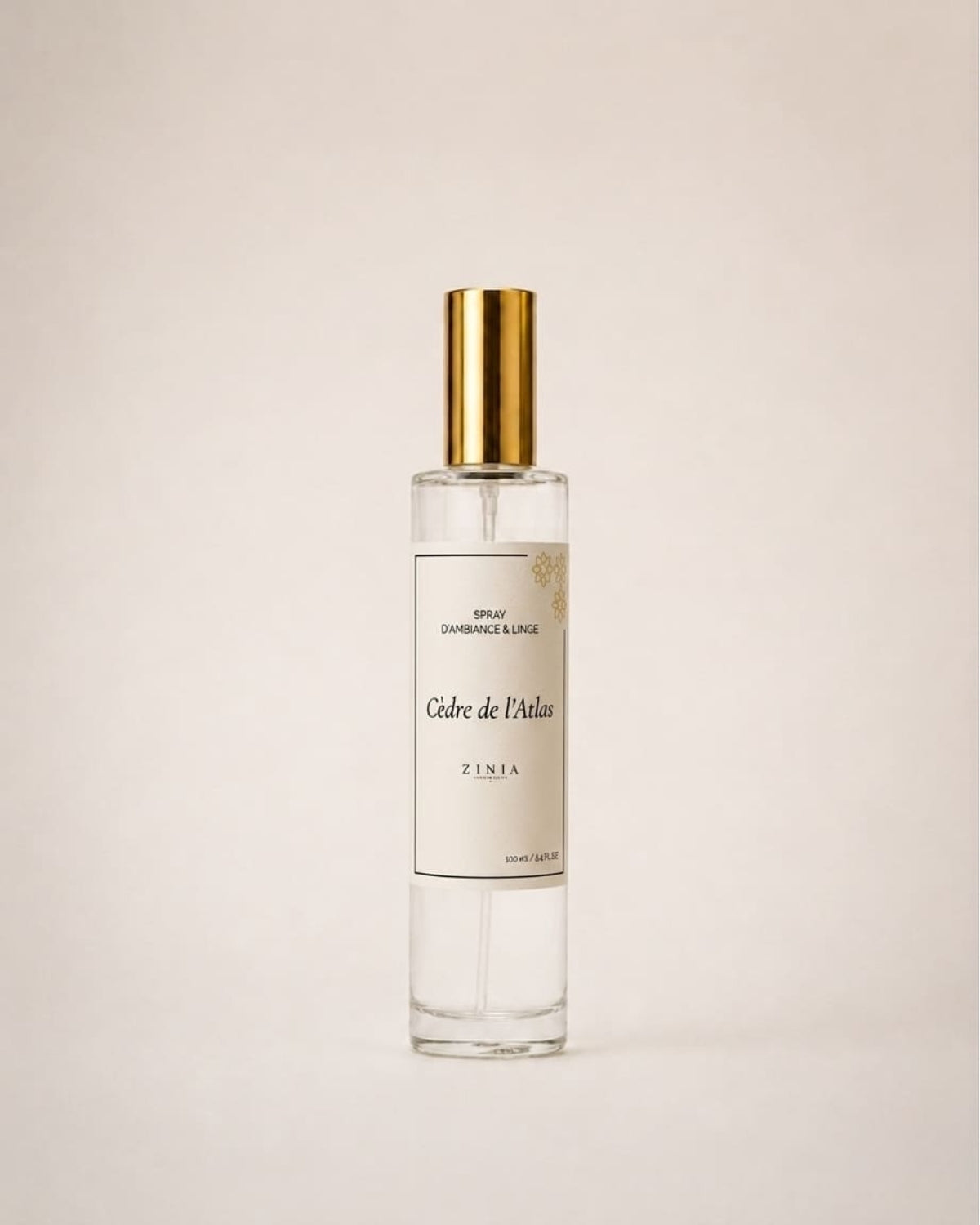 Zinia Cèdre de l'Atlas — Spray d'Ambiance Boisé 100ml, flacon verre