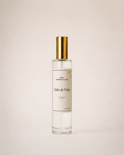 Zinia Cèdre de l'Atlas — Spray d'Ambiance Boisé 100ml, flacon verre