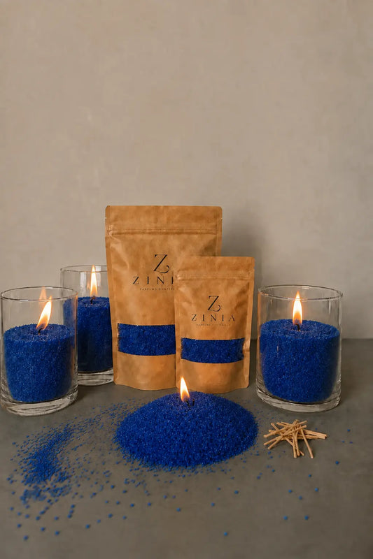 BOUGIE PERLEE couleur bleu